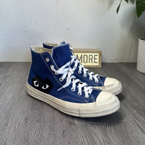 Size 8- Converse Comme des Garçons PLAY x Chuck 70 High Blue Quartz